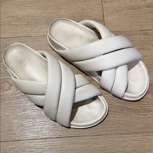 Anine Bing Women's White Slide Sandals